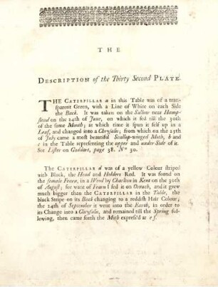 The Description of the Thirty Second Plate