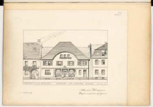 Apotheke in einer Kleinstadt Monatskonkurrenz Dezember 1904: Aufriss Straßenansicht 1:100