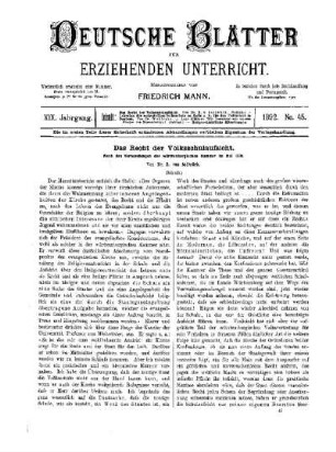 Das Recht der Volksschulaufsicht : (Schluss)