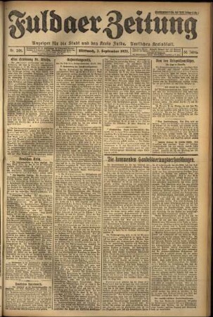 Ausgabe vom Mittwoch, den 02. September 1925.