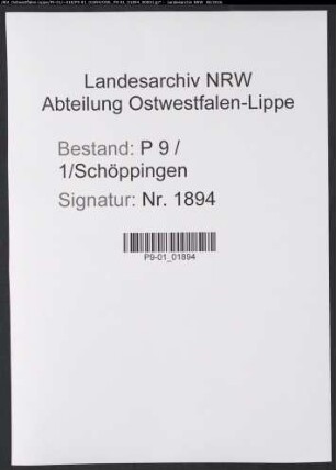 Sterberegister Standesamt Schöppingen
