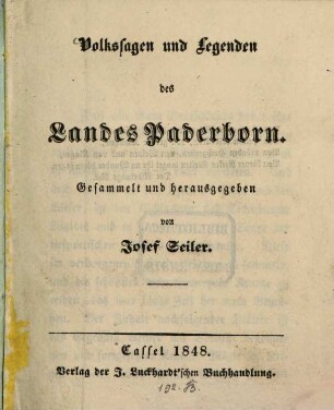 Volkssagen und Legenden des Landes Paderborn