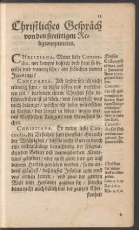 Christliches Gespräch von den streittigen Religionspuncten.