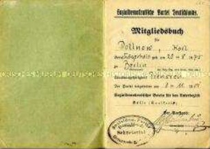 Mitgliedsausweis der Sozialdemokratischen Partei Deutschlands