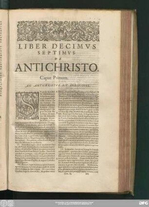 Liber Decimus Septimus. De Antichristo.