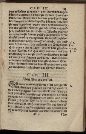Cap. III. Von Gottes wesen.