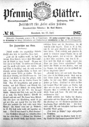 No. 16, Sonnabend, den 13. April