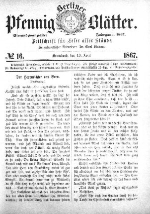 No. 16, Sonnabend, den 13. April
