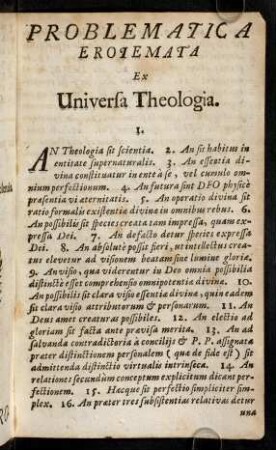 Problematica Erotemata Ex Universa Theologia