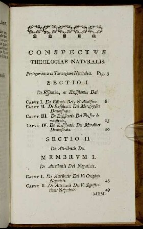 Conspectus Theologiae naturalis.