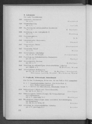 F. Geophysik, Meteorologie, Meereskunde
