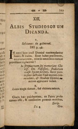 727-734, XIII. Albis Studiosorum dicanda