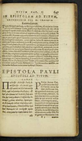 Epistola Pauli Apostoli Ad Titum.