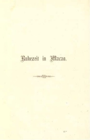 Ruhezeit in Macao