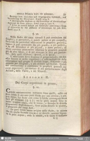 Sezione II. Dei Corpi organizzati in genere