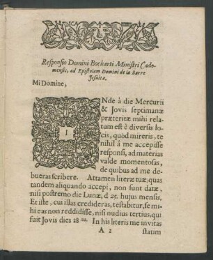 Responsio Domini Bocharti Ministri Cadomensis, ad Epistolam Domini de la Barre Iesuitae.
