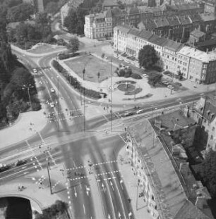Rosa-Luxemburg-Platz in Erfurt : Blickrichtung Nordwesten