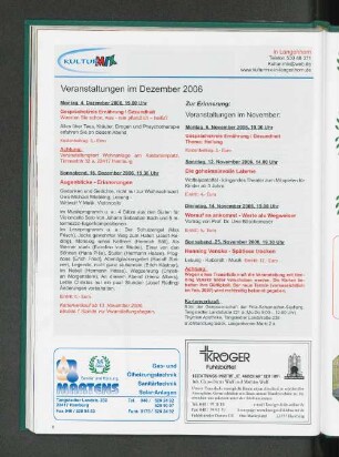 Kultur MIX Veranstaltungen im Dezember 2006