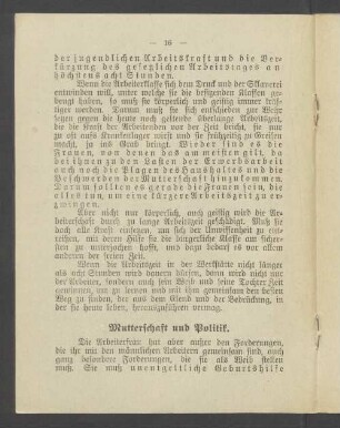 Mutterschaft und Politik.
