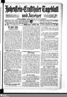 Hohenstein-Ernstthaler Tageblatt und Anzeiger : Hohenstein-Ernstthaler Zeitung, Nachrichten und Neueste Nachrichten ; Generalanzeiger für Hohenstein-Ernstthal mit Hüttengrund, Oberlungwitz, Gersdorf, Hermsdorf, Bernsdorf, ...