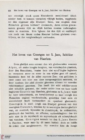 Het leven van Geertgen tot S. Jans, Schilder van Haerlem