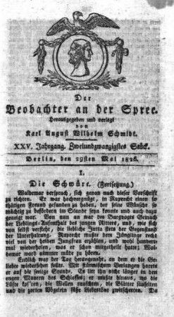 22. Stueck, 29. Mai 1826
