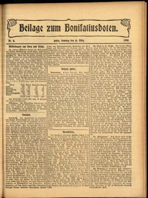 Zweite Ausgabe vom Sonntag, den 15. März 1908.