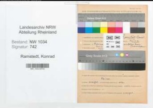 Entnazifizierung Konrad Ramstedt , geb. 00.02.1867 (Generaloberarzt)