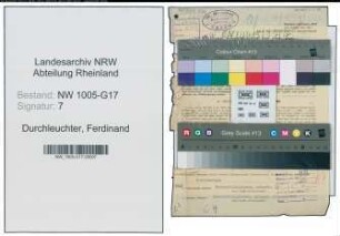Entnazifizierung Ferdinand Durchleuchter , geb. 14.07.1891 (Angestellter)