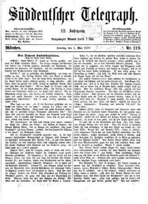Süddeutscher Telegraph : Münchner Abendzeitung. 1870,5/8 = Jg. 3