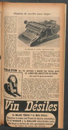 Máquina de escribir para ciegos