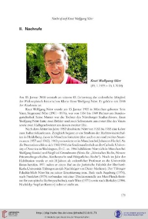 Knut Wolfgang Nörr (15.1.1935−15.1.2018)