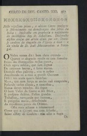 [Vigessimo primo, e ultimo Canto]