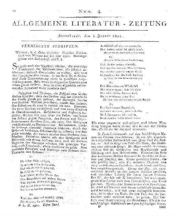 Neujahrs-Taschenbuch von Weimar. Auf das Jahr .... Hrsg. v. F. K. L. von Seckendorff. Weimar: Gädicke 1801