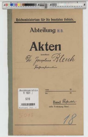 Blesch, Josephine, geb. 8.10.1886, Pressereferentin