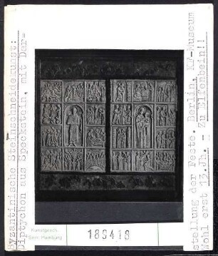 Berlin, Bode-Museum: Diptychon aus Speckstein, mit Darstellungen der Kirchenfeste