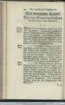 Das dreyzehnde Capitel, Von der Staatsverfassung des Königreichs Pohlen