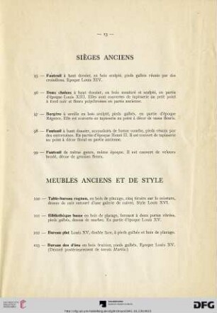 Sièges Anciens