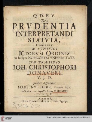 De Prvdentia Interpretandi Statvta