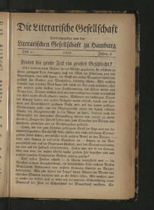 Heft 11 1918 Jahrg. 4