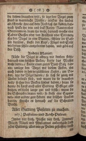 Aller Gattung Pasteten zu machen.