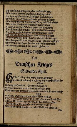 Des Deutschen Krieges Siebender Theil.