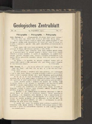 15. September 1911. No. 11.