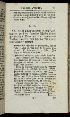 §. 13. von Preussen. - §. 14. von Sardinien und Savoyen.