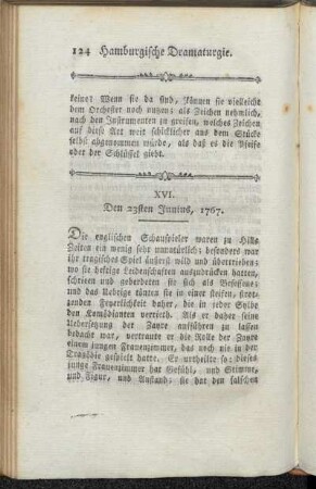 XVI. Den 23sten Junius, 1767