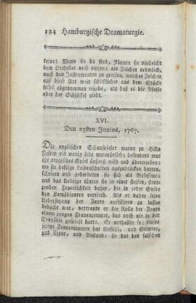 XVI. Den 23sten Junius, 1767