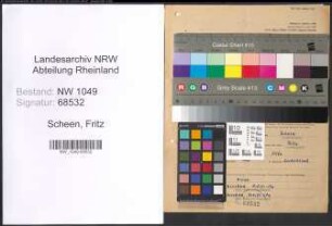 Entnazifizierung Fritz Scheen , geb. 28.07.1908 (Verwaltungsangestellter)