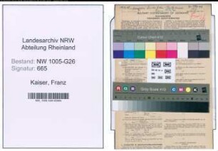 Entnazifizierung Franz Kaiser , geb. 27.03.1905 (Vers.Angestellter)