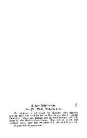 Zur Schulreform : Sprechsaal