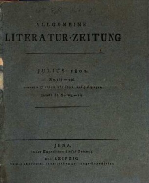 Allgemeine Literatur-Zeitung : ALZ ; auf das Jahr .... 1802, 3